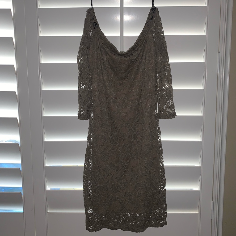 Size Small Cocktail Bodycon Lace Dress-Off the Shoulder